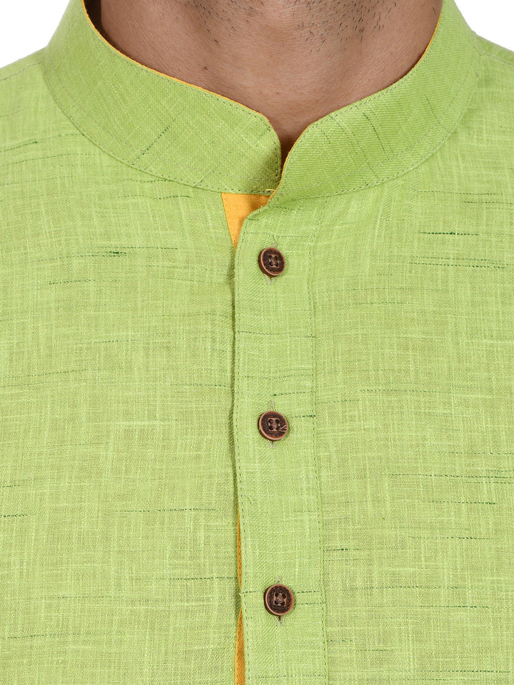 Textured Lime Green Kurta Set