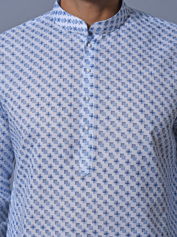 Abstract Blue Kurta Set