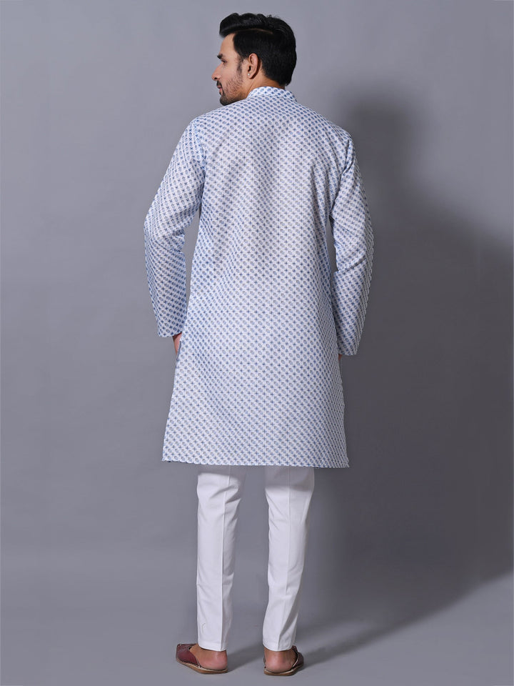 Abstract Blue Kurta Set