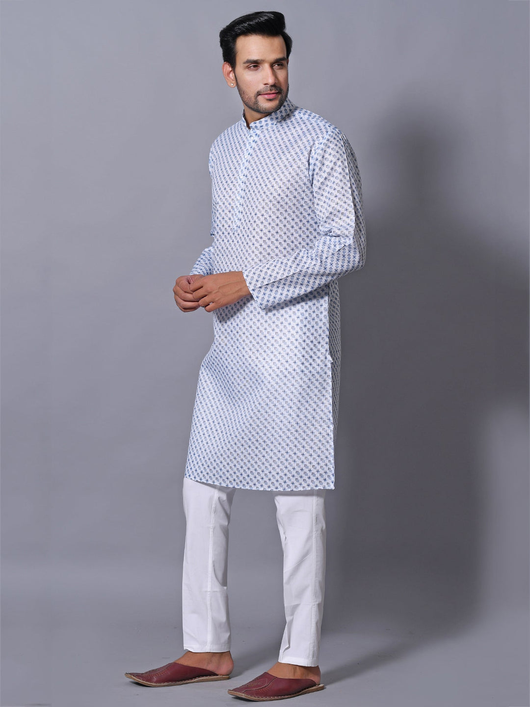 Abstract Blue Kurta Set