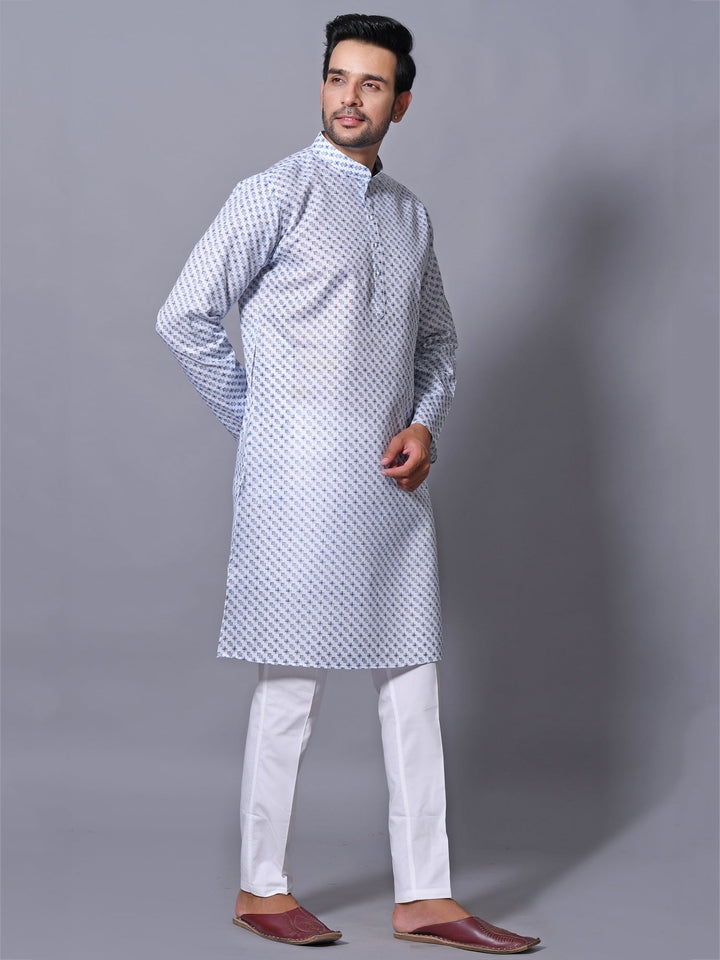 Abstract Blue Kurta Set
