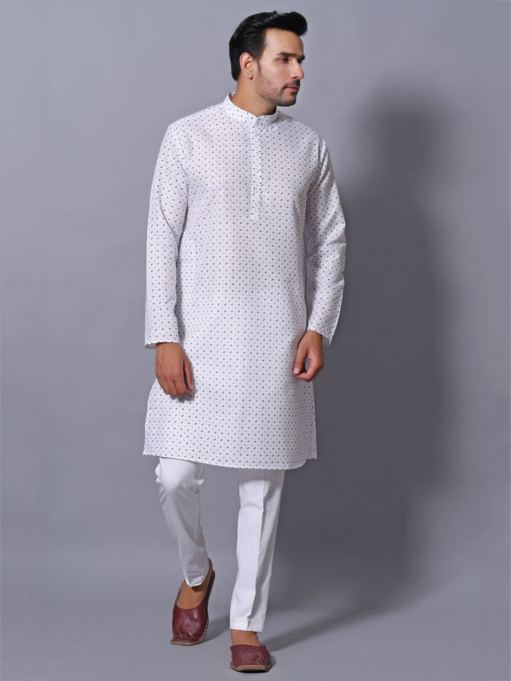 Abstract White Kurta Set