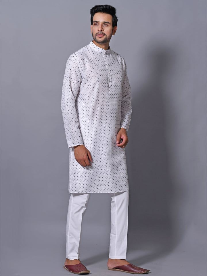 Abstract White Kurta Set