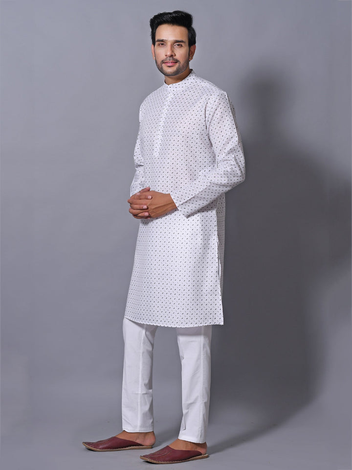 Abstract White Kurta Set