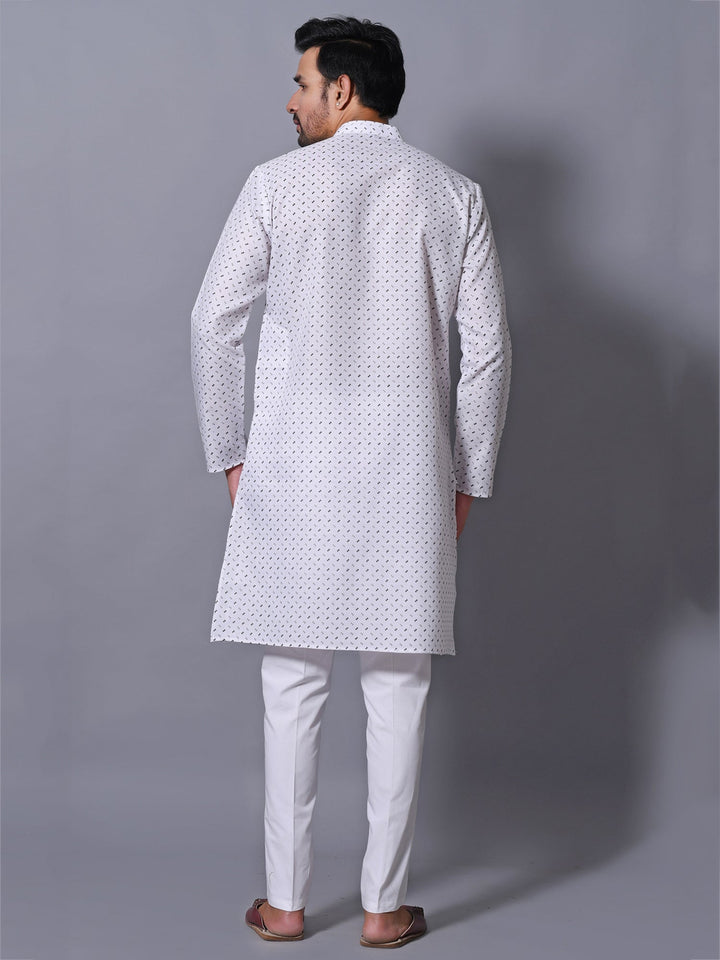 Abstract White Kurta Set