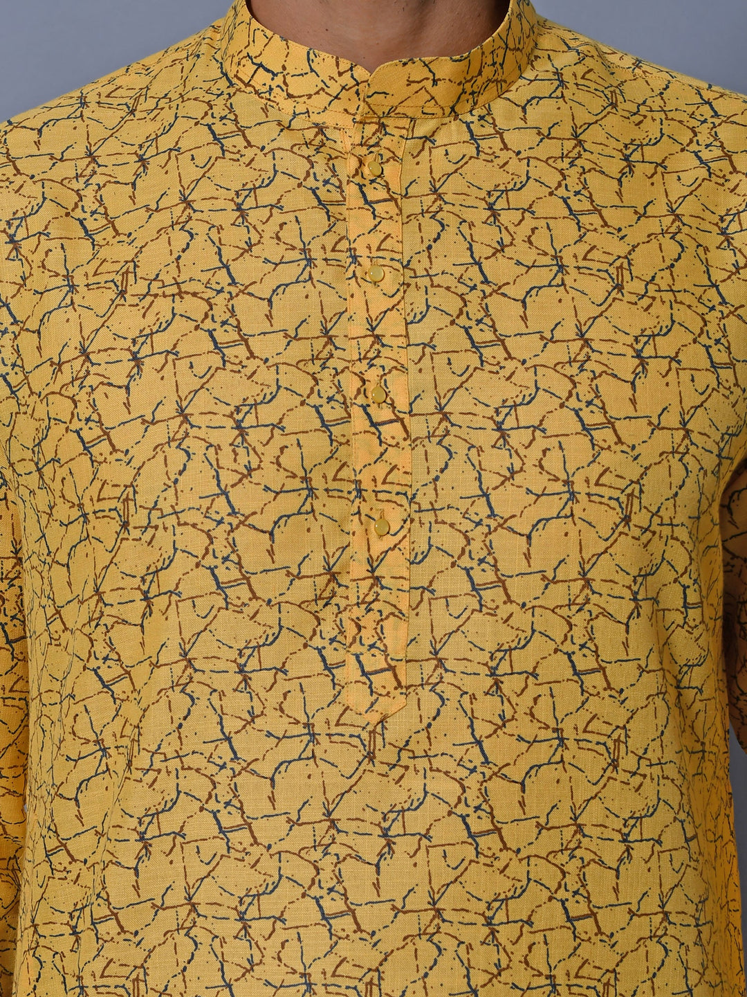 Abstract Yellow Kurta Set