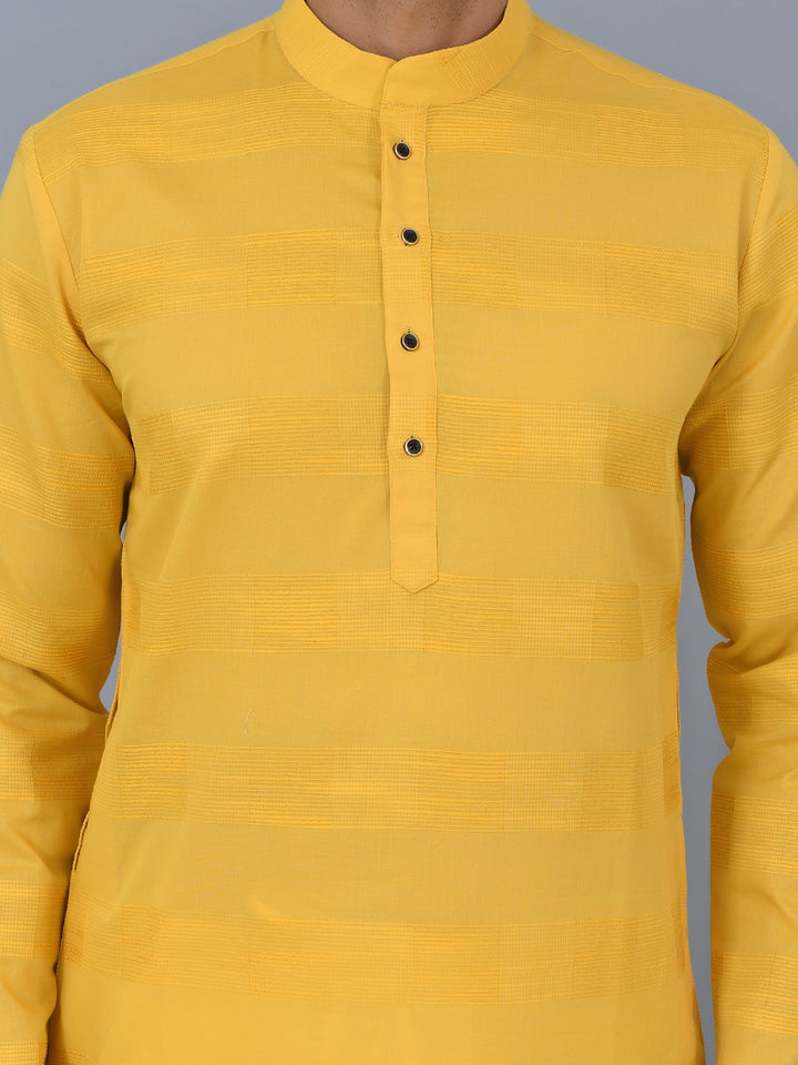 Textured Mustard Kurta Set