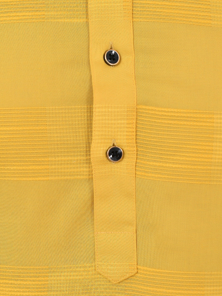 Textured Mustard Kurta Set