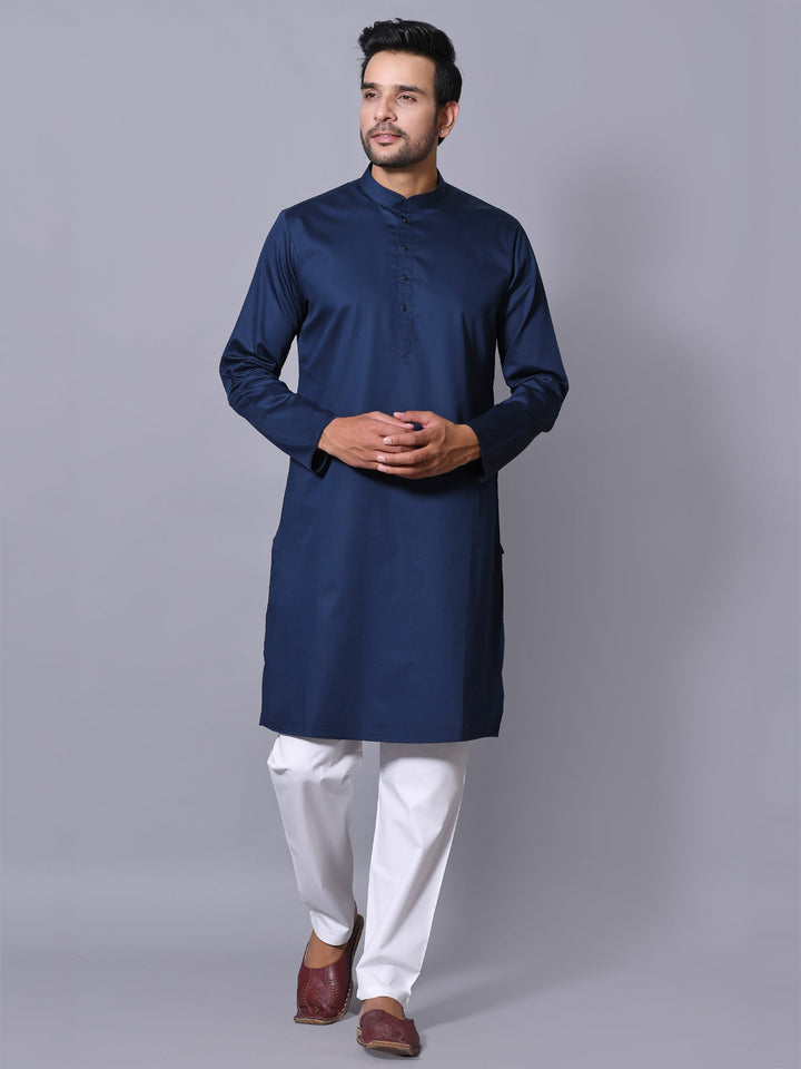 Solid Navy Blue Kurta Set