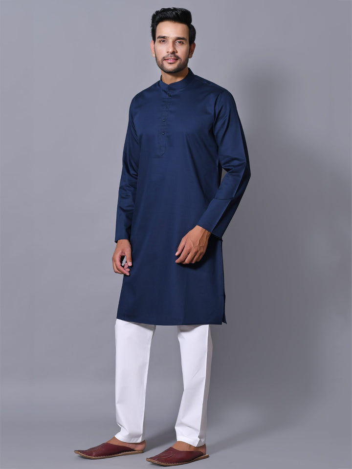 Solid Navy Blue Kurta Set