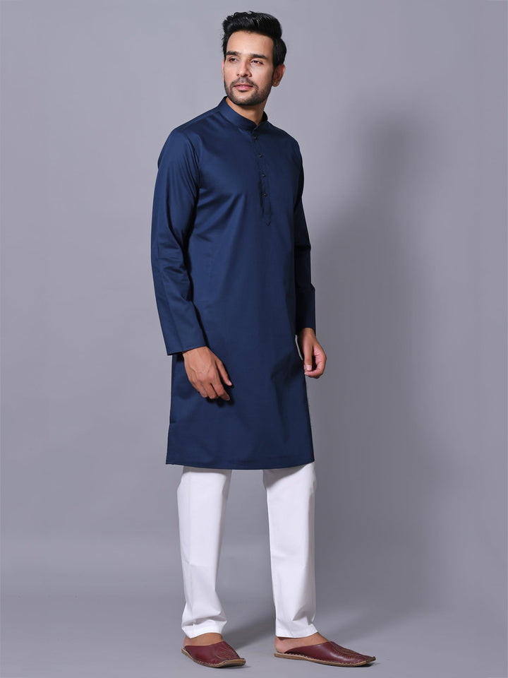 Solid Navy Blue Kurta Set