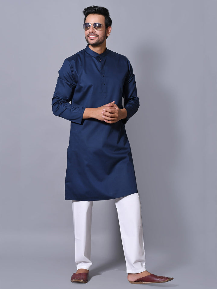 Solid Navy Blue Kurta Set