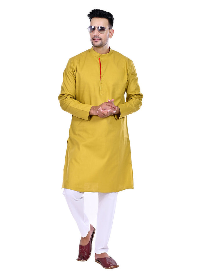 Solid Gold Kurta Set