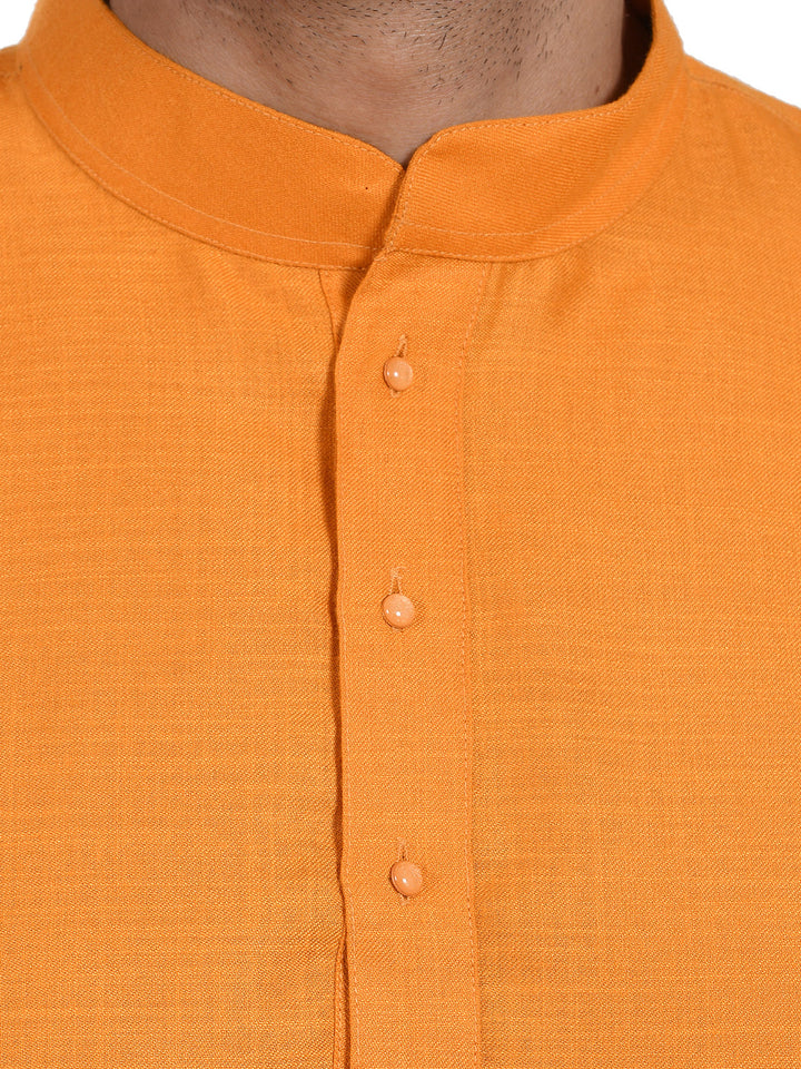 Textured Orange Kurta Set