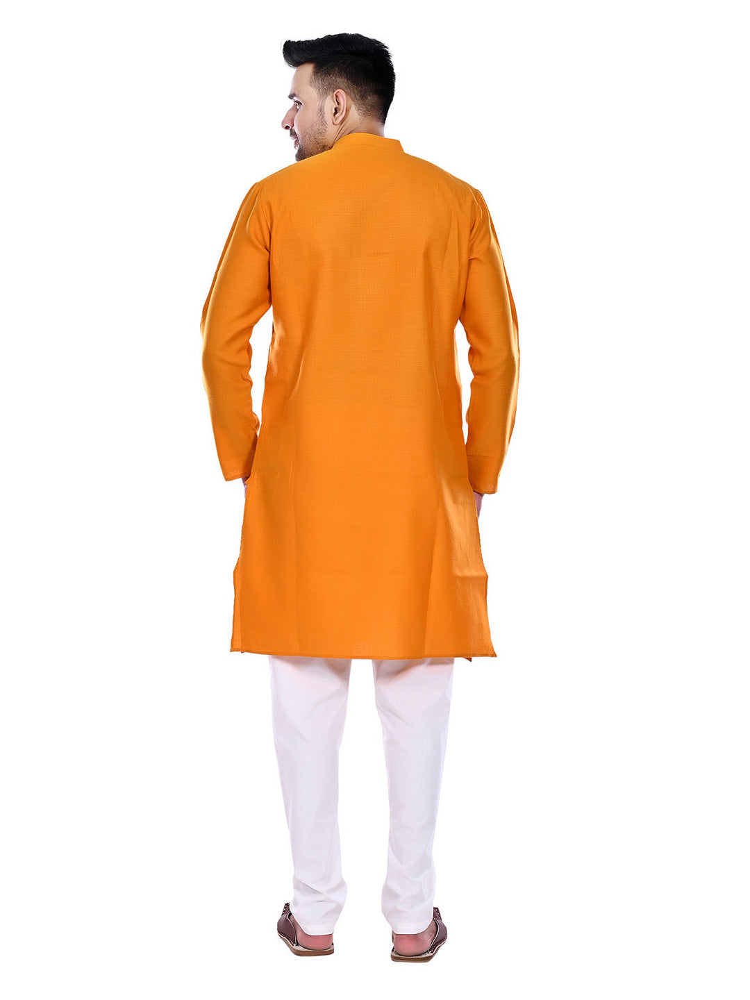Textured Orange Kurta Set