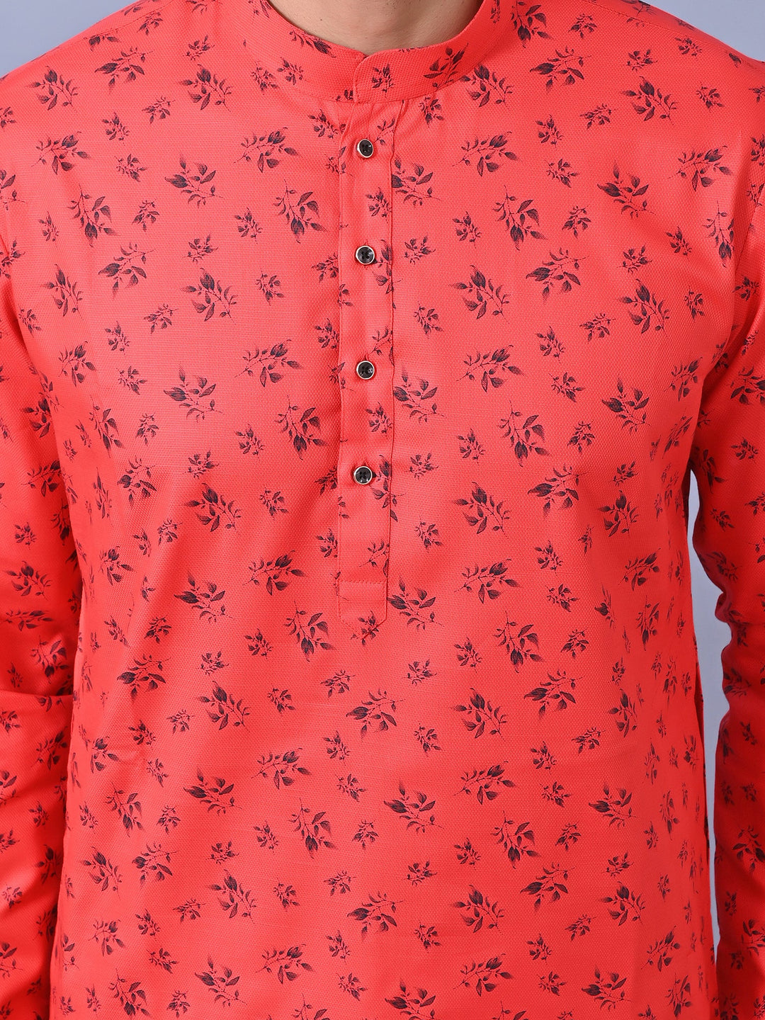 Printed Red Kurta Set