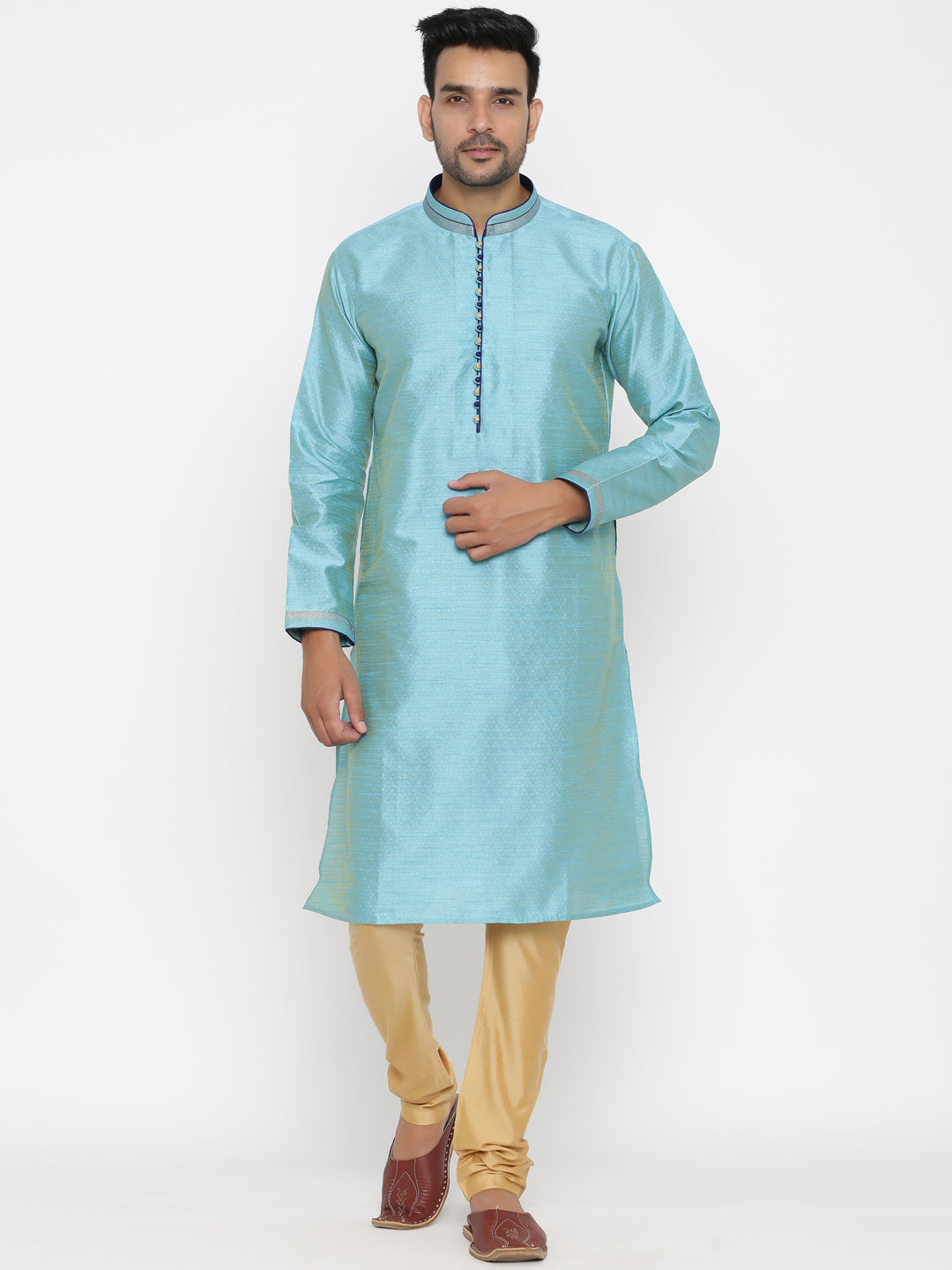 Solid Turquoise Blue Kurta Set