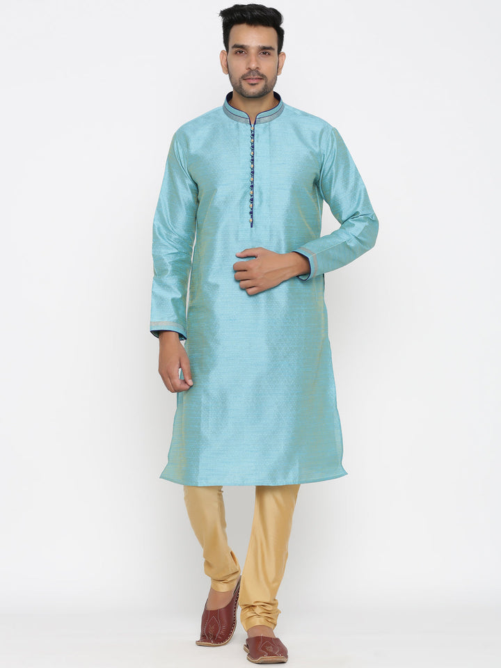 Solid Turquoise Blue Kurta Set