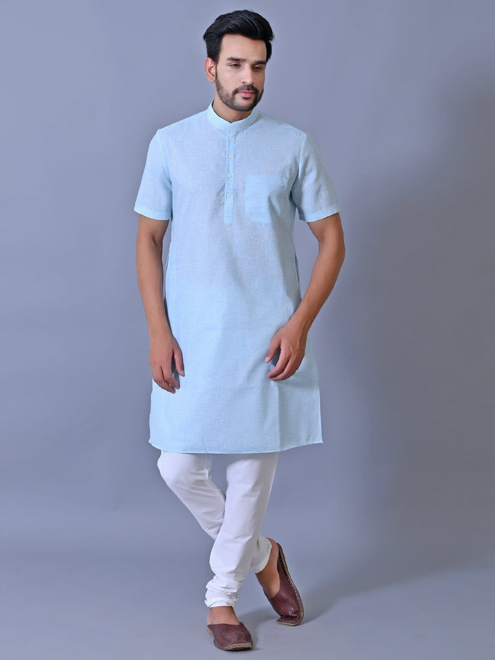 Textured Blue Kurta Top