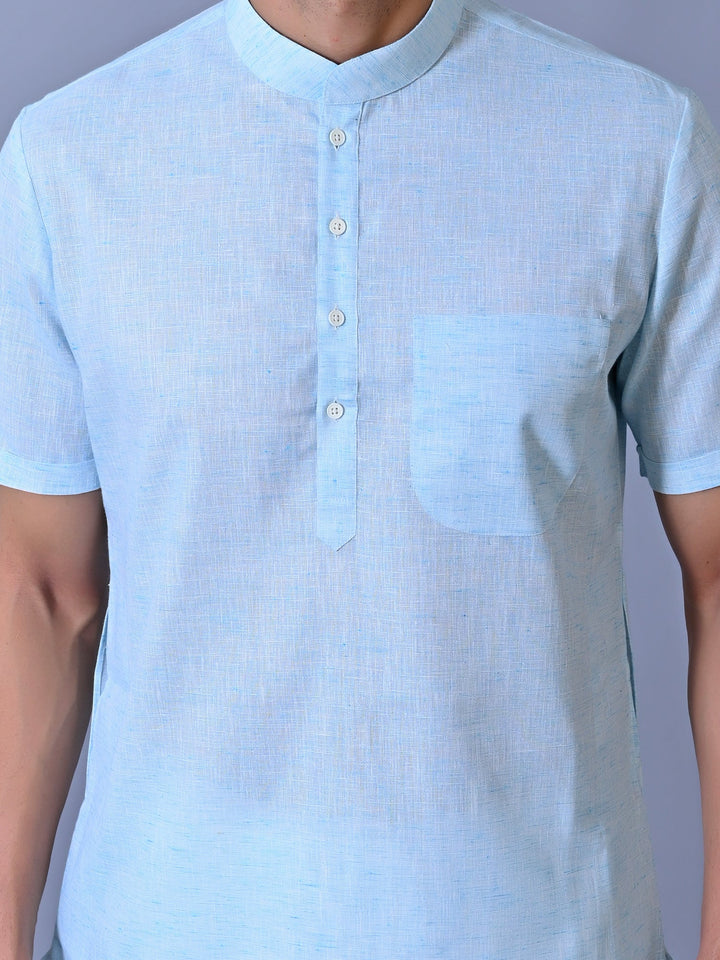 Textured Blue Kurta Top