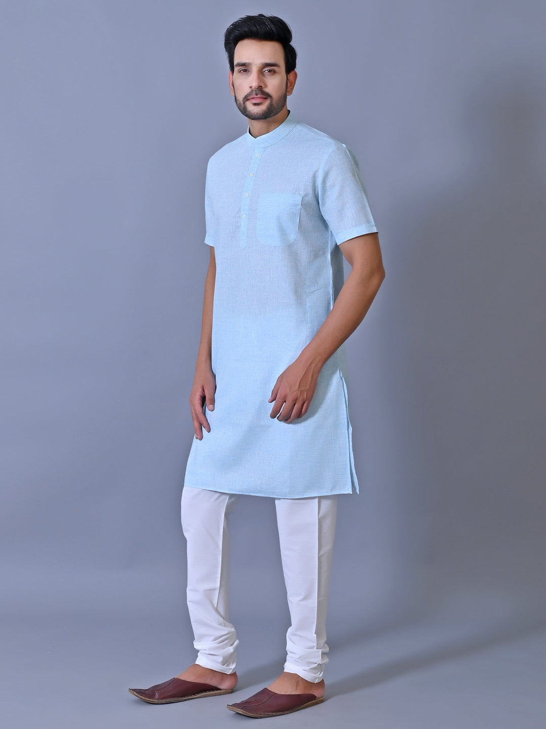 Textured Blue Kurta Top