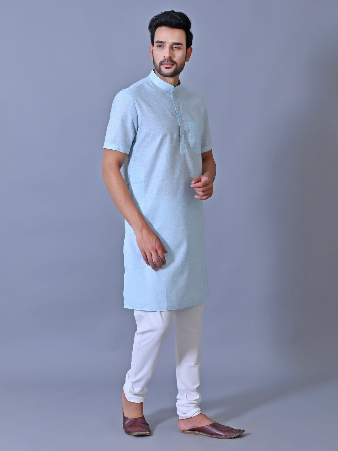 Textured Blue Kurta Top