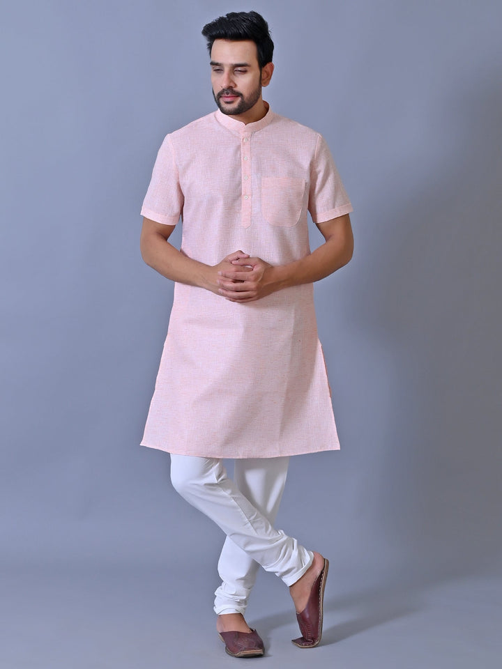 Textured Orange Kurta Top