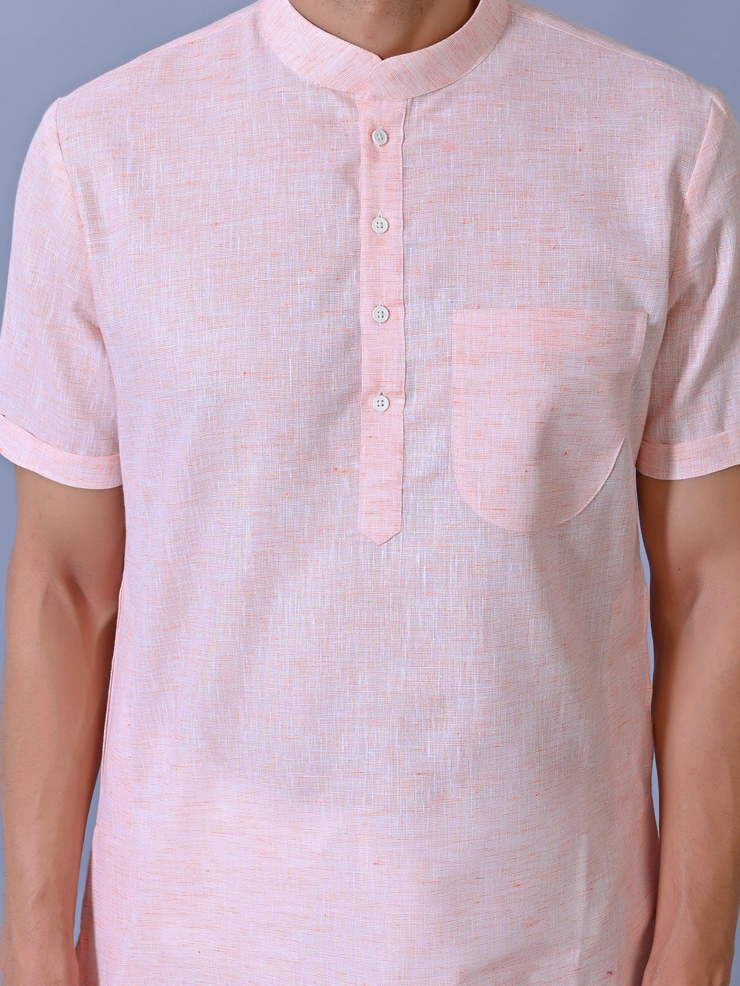 Textured Orange Kurta Top