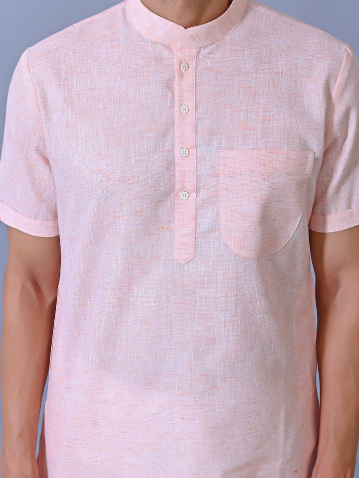Textured Orange Kurta Top