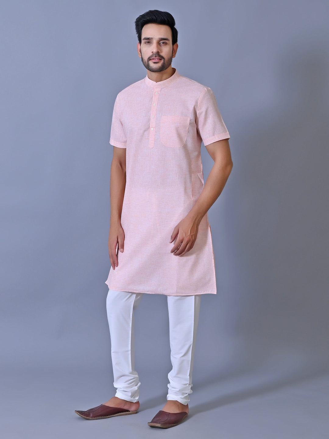 Textured Orange Kurta Top