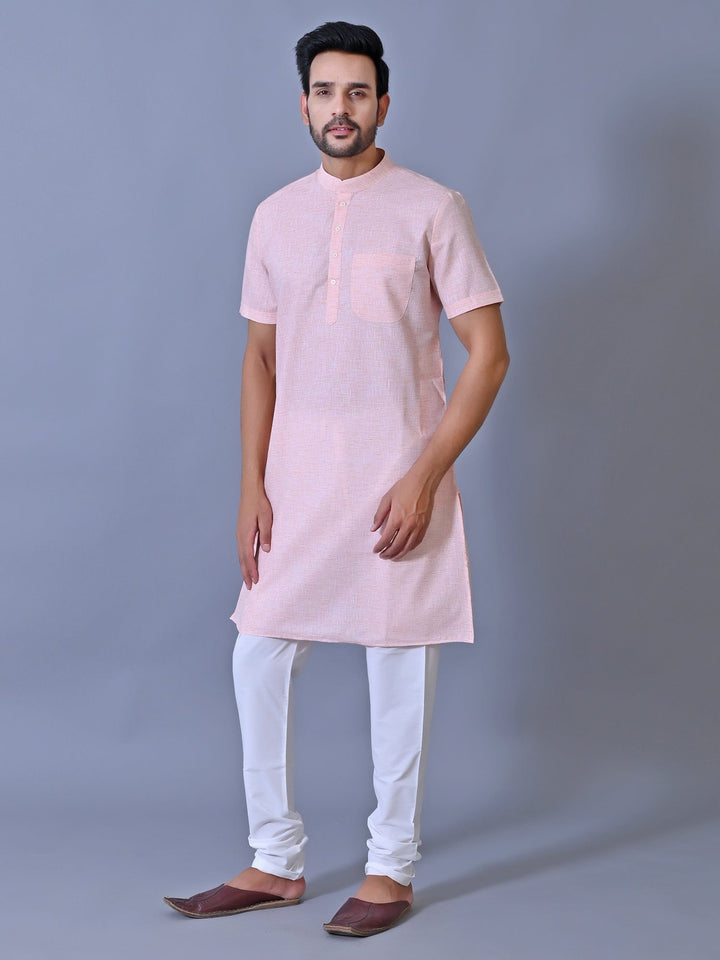 Textured Orange Kurta Top