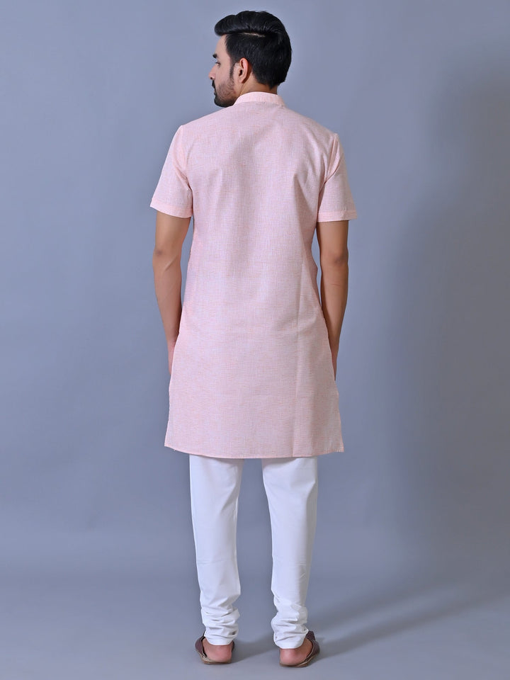Textured Orange Kurta Top
