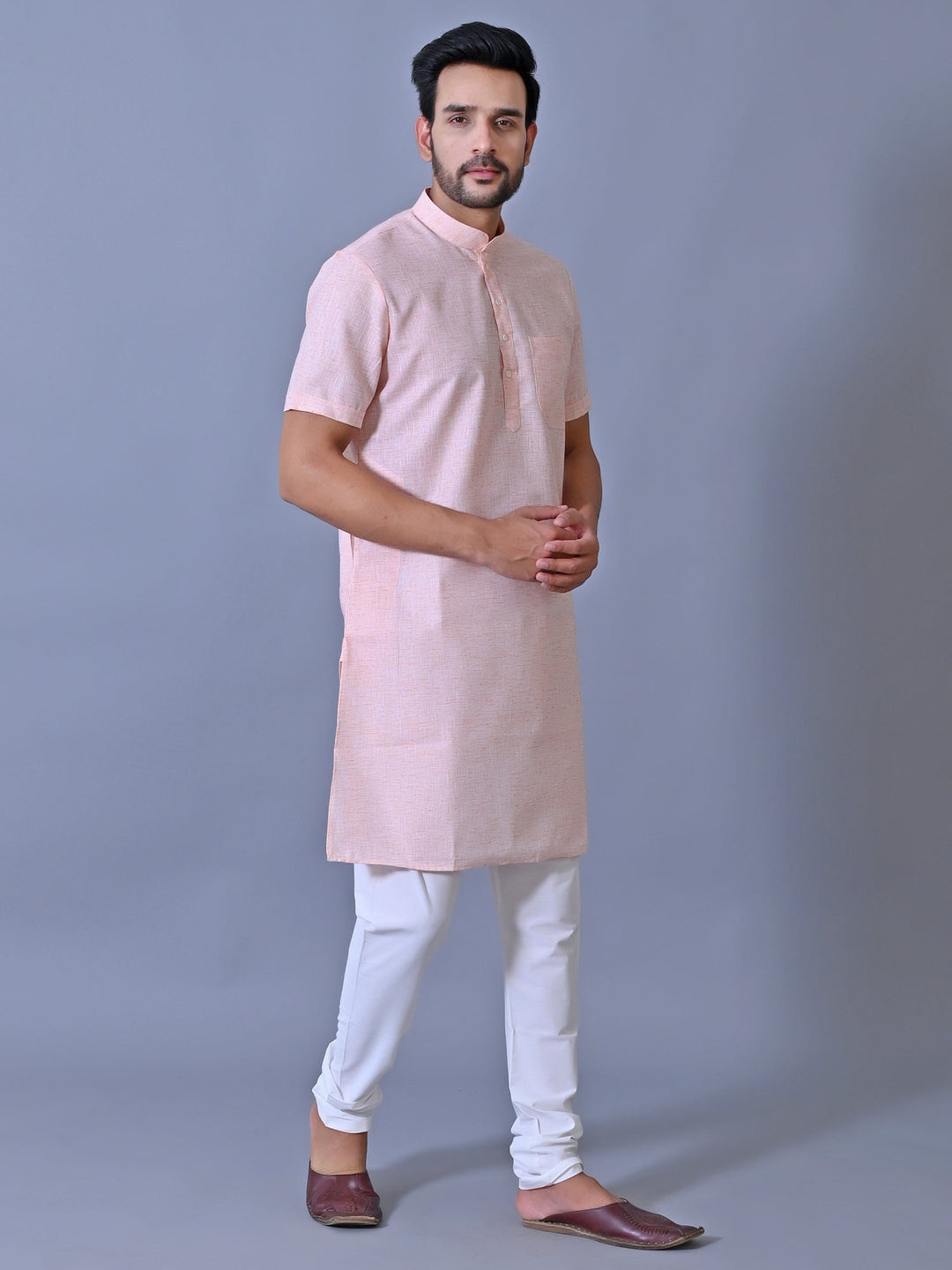 Textured Orange Kurta Top