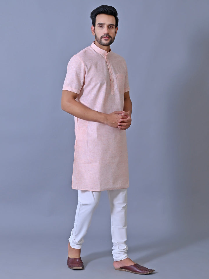 Textured Orange Kurta Top
