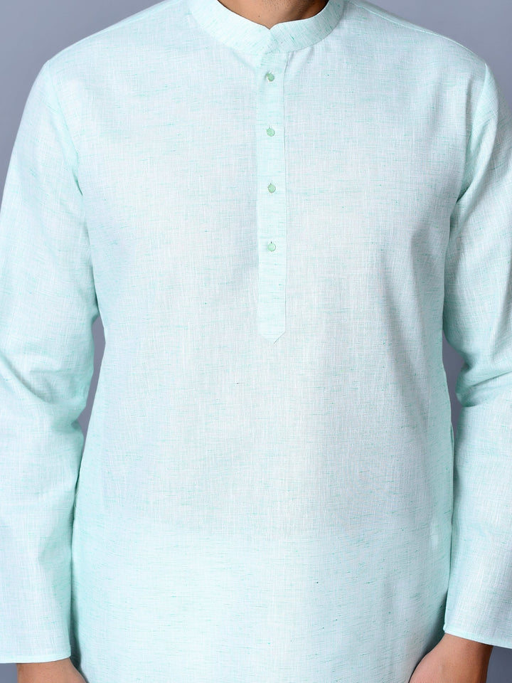 Textured Turquoise Blue Kurta Set