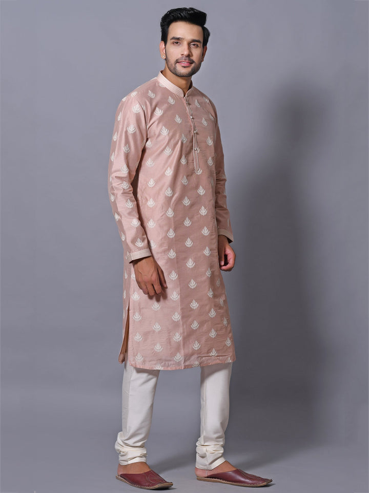 Ethnic Motifs Peach Kurta Set