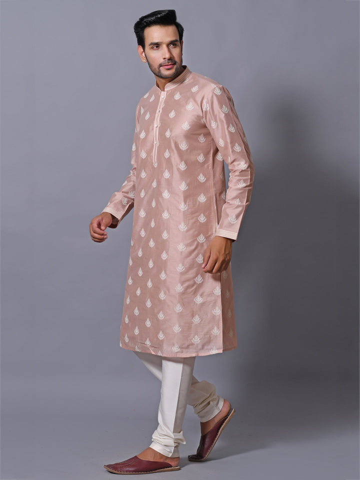 Ethnic Motifs Peach Kurta Set