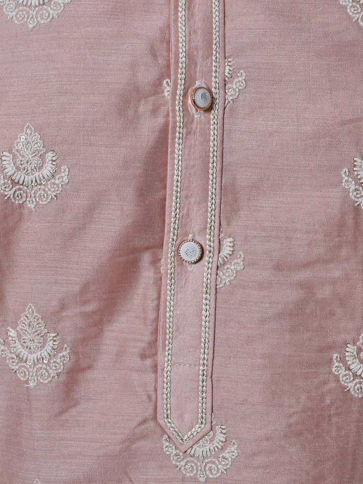 Ethnic Motifs Peach Kurta Set
