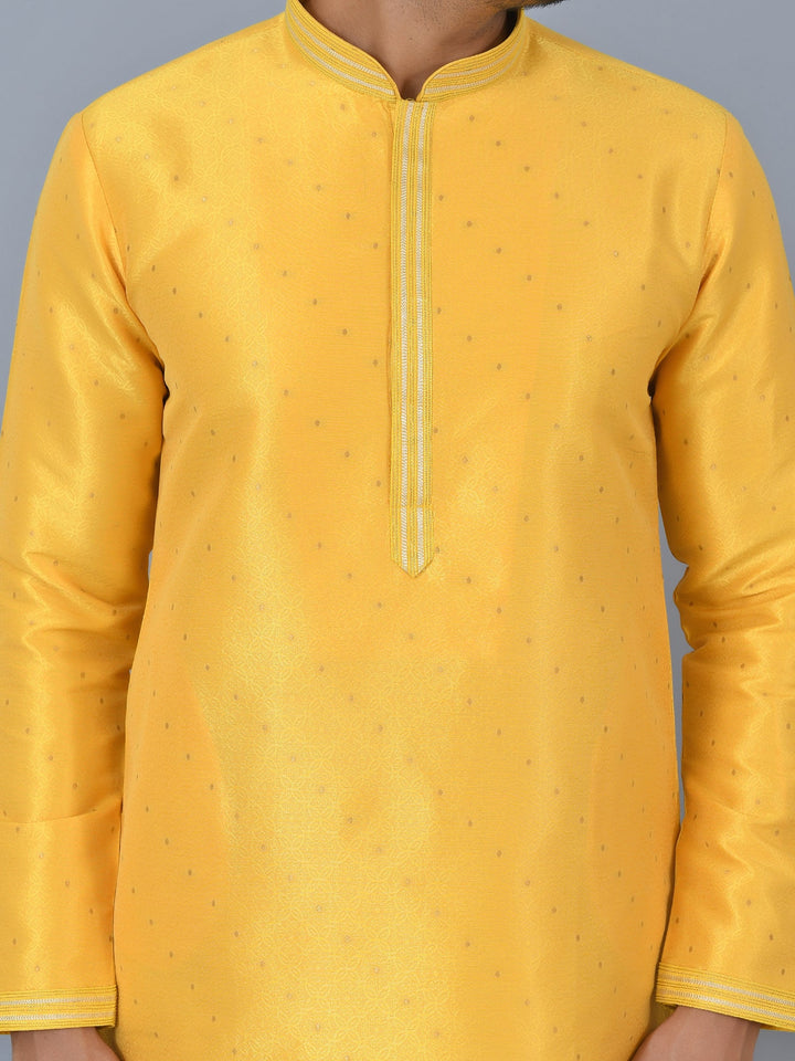 Textured Mustard Kurta Set