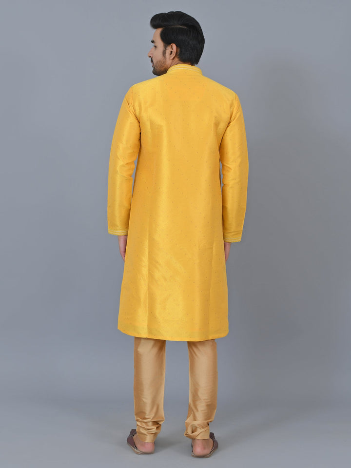 Textured Mustard Kurta Set
