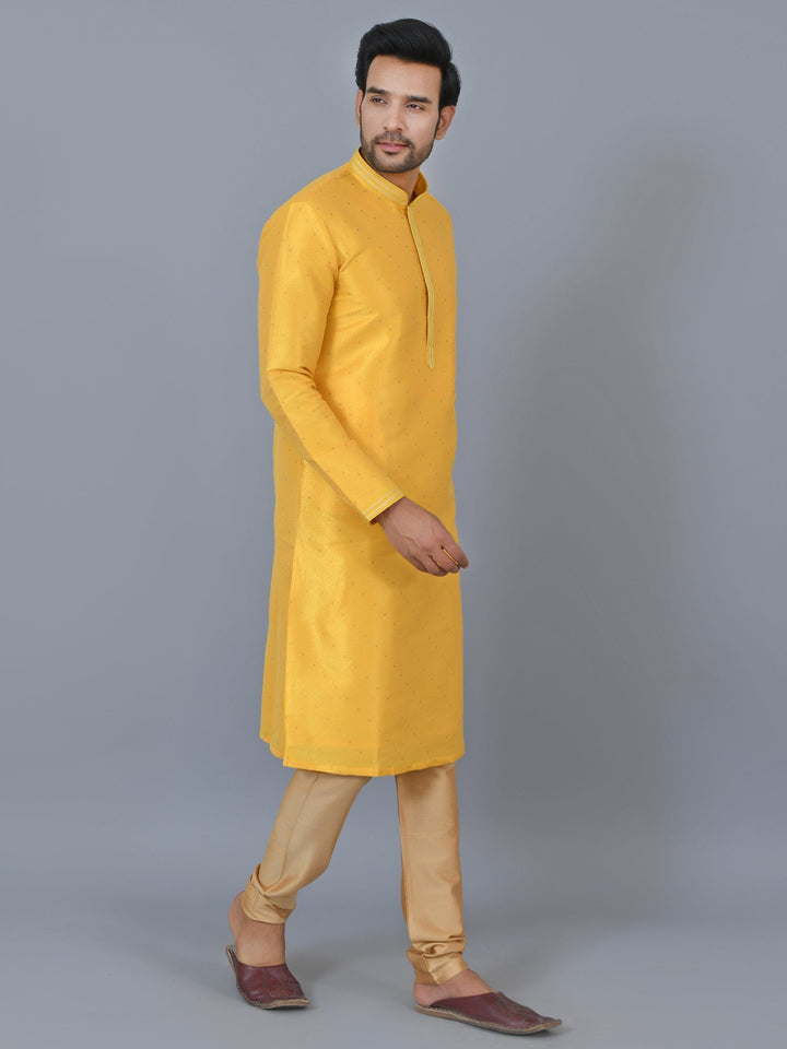 Textured Mustard Kurta Set