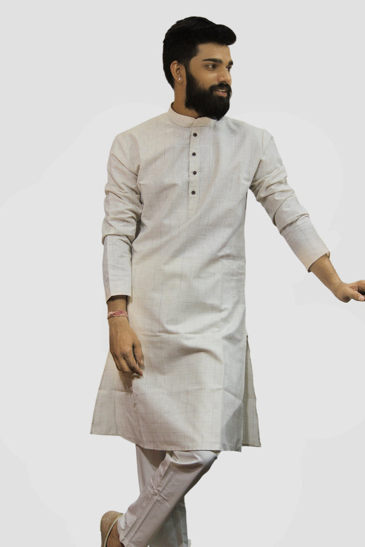Checked Metallic Kurta Set