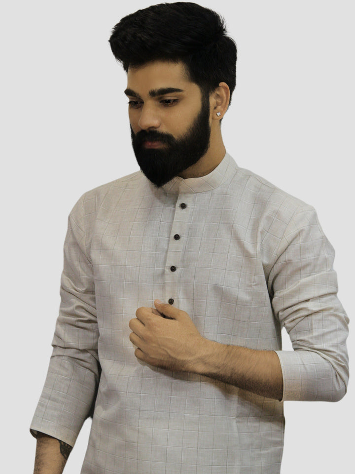 Checked Metallic Kurta Set