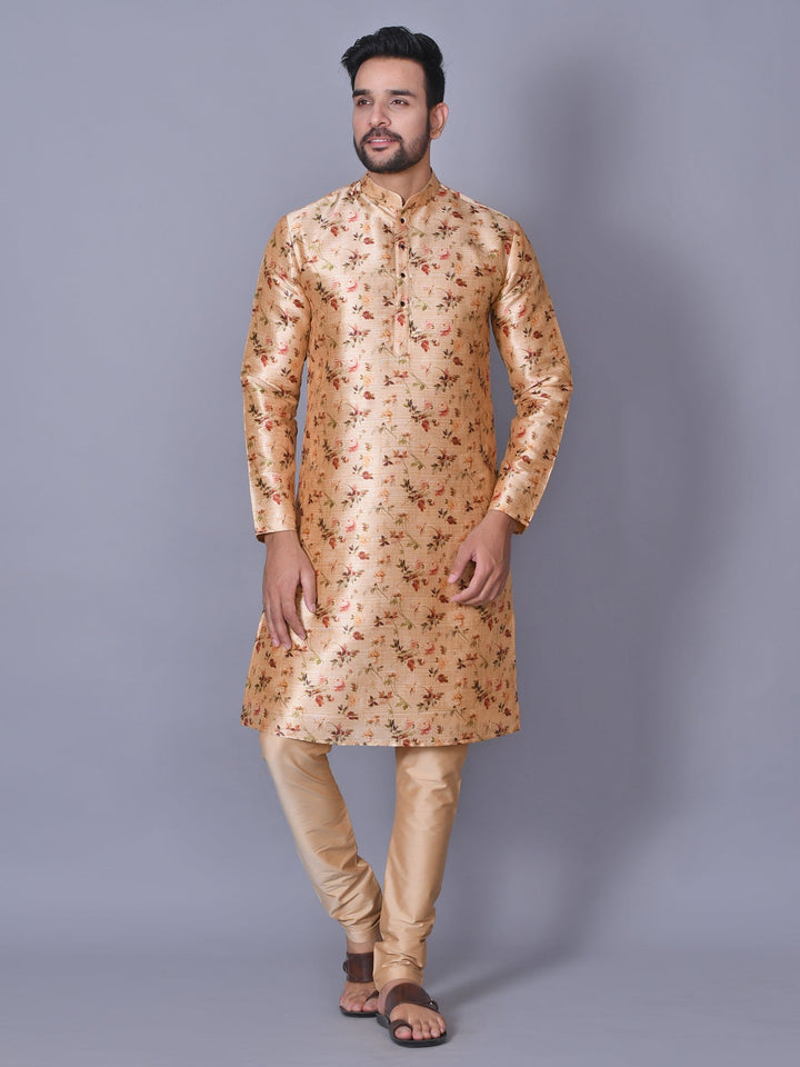 Floral Tan Kurta Set