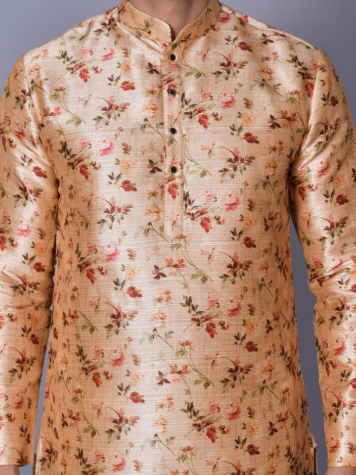 Floral Tan Kurta Set