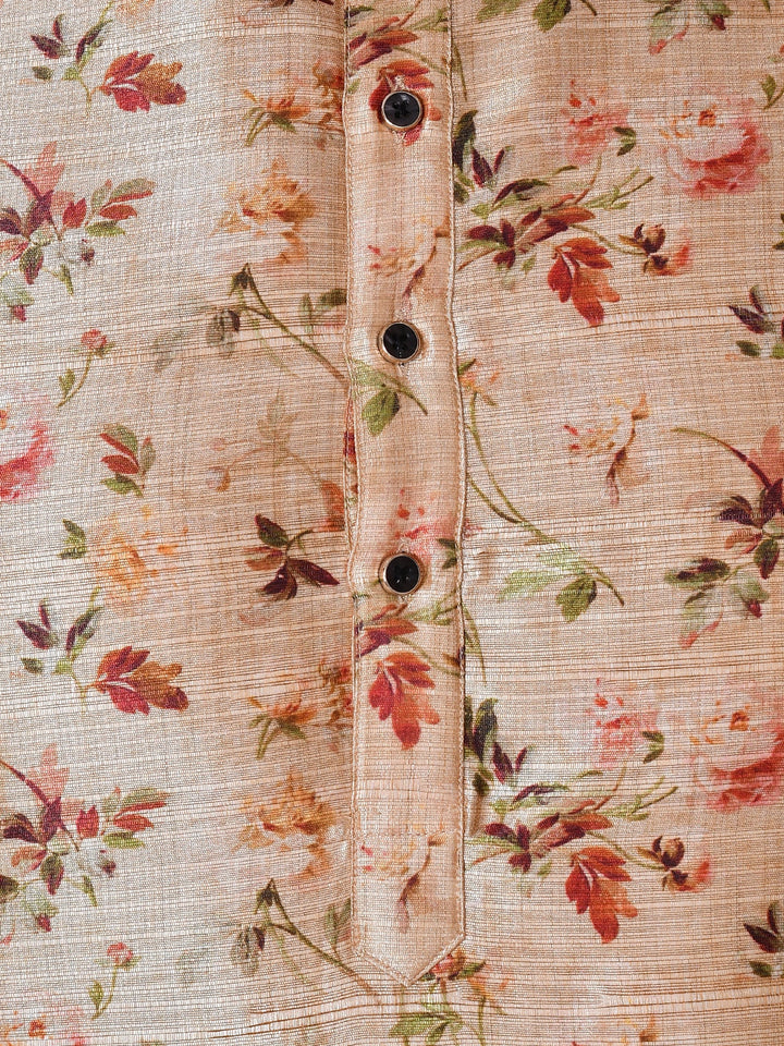 Floral Tan Kurta Set