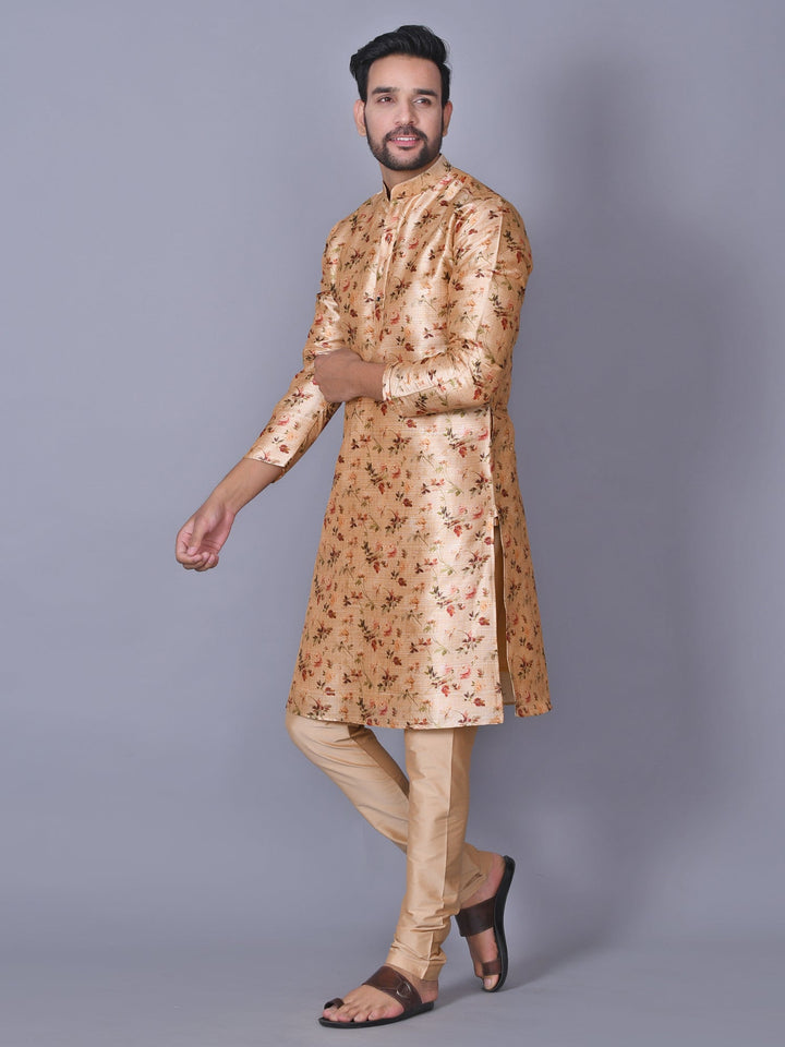 Floral Tan Kurta Set