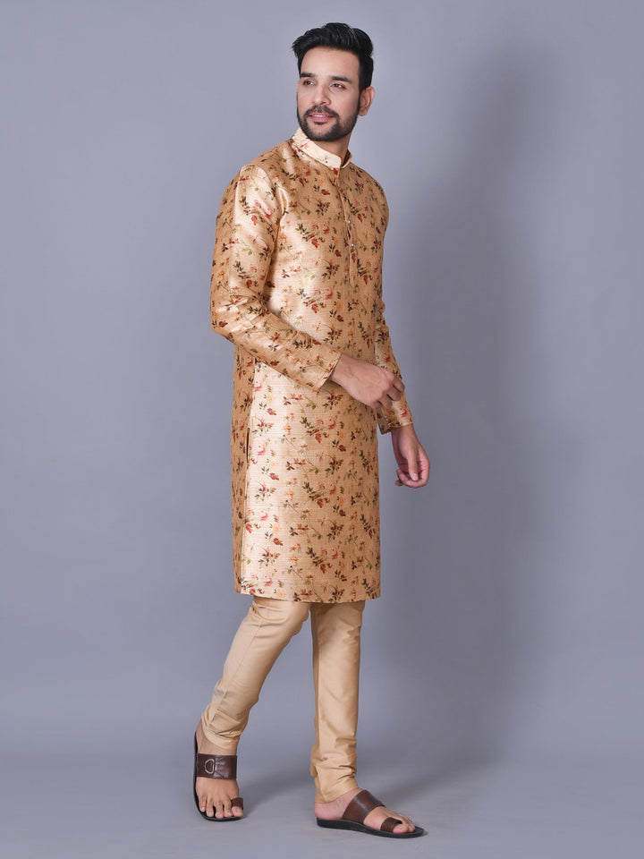 Floral Tan Kurta Set