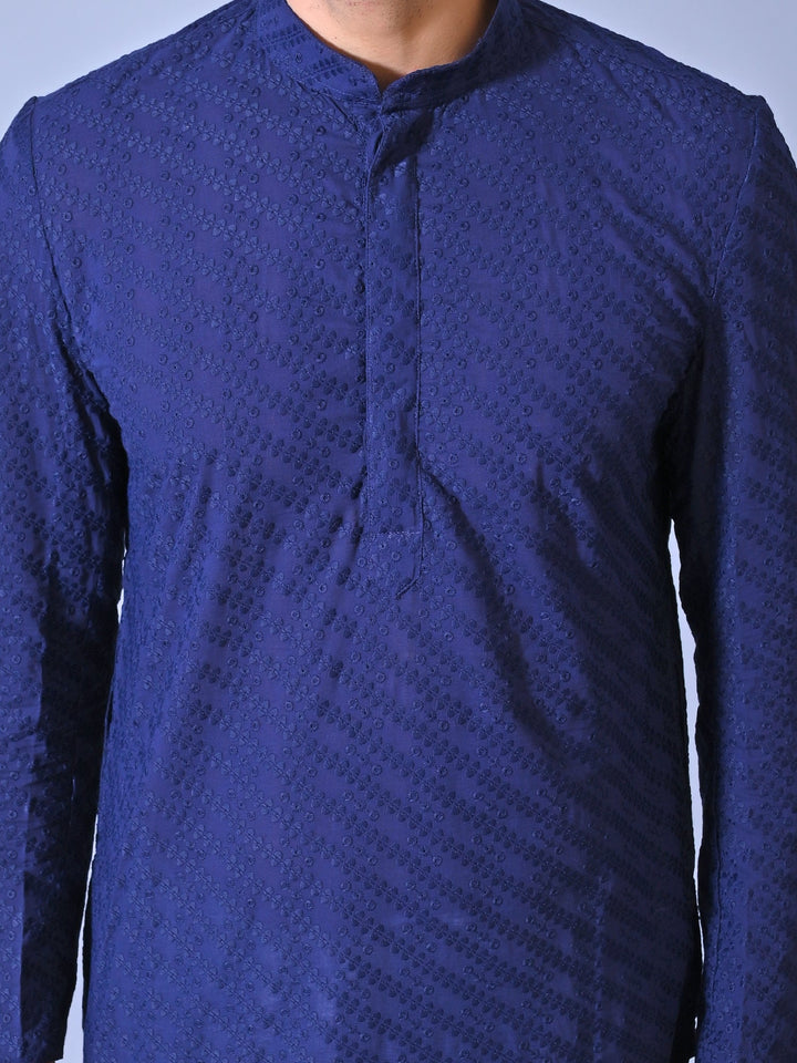 Chikan Blue Kurta Set
