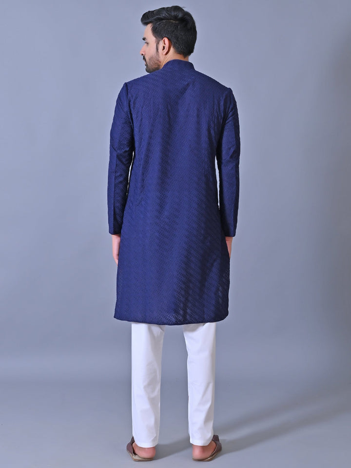 Chikan Blue Kurta Set